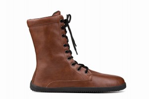 Ahinsa Jaya Zip-up Barefoot Women's Winter Boots Brown | ERZ7958VJ