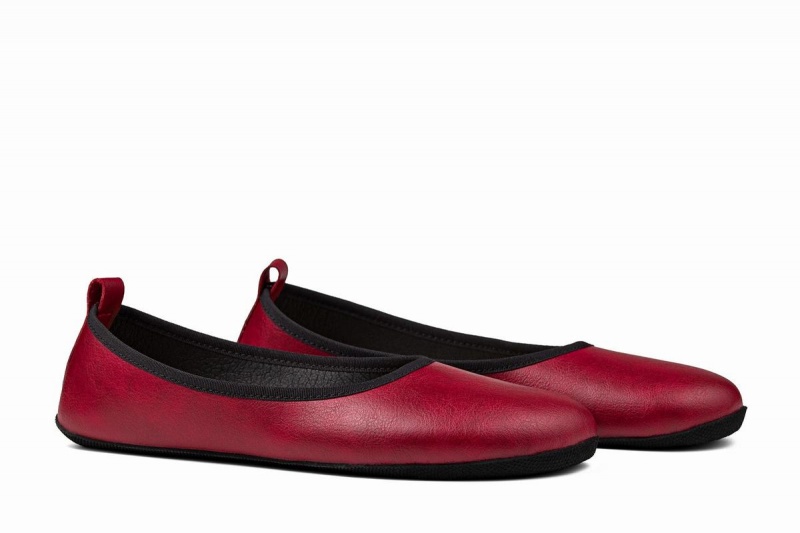 Ahinsa Ananda Narrow Barefoot Women's Ballet Flats Burgundy | KFD6381DT