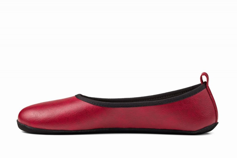 Ahinsa Ananda Narrow Barefoot Women's Ballet Flats Burgundy | KFD6381DT