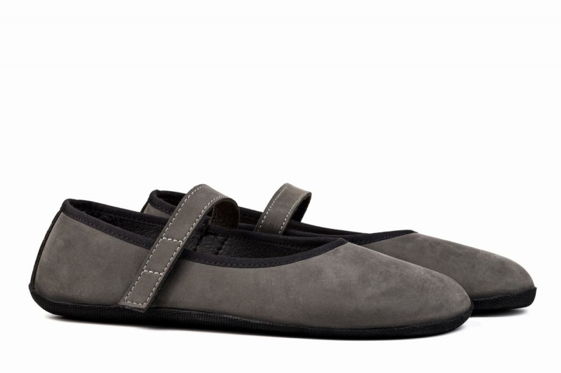 Ahinsa Ananda Nubuck Barefoot Women's Ballet Flats Grey | HWE7980TK