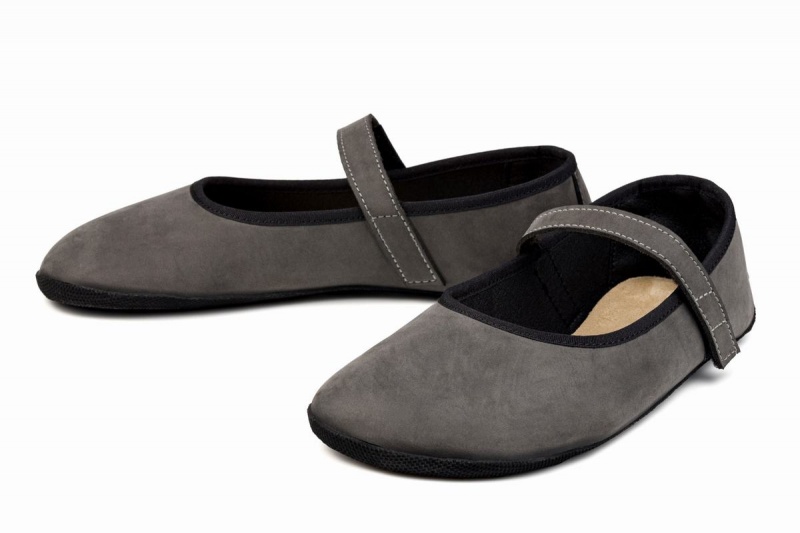 Ahinsa Ananda Nubuck Barefoot Women's Ballet Flats Grey | HWE7980TK