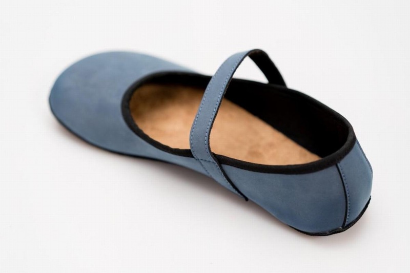 Ahinsa Ananda Nubuck Barefoot Women's Ballet Flats Blue | BDD7787LB