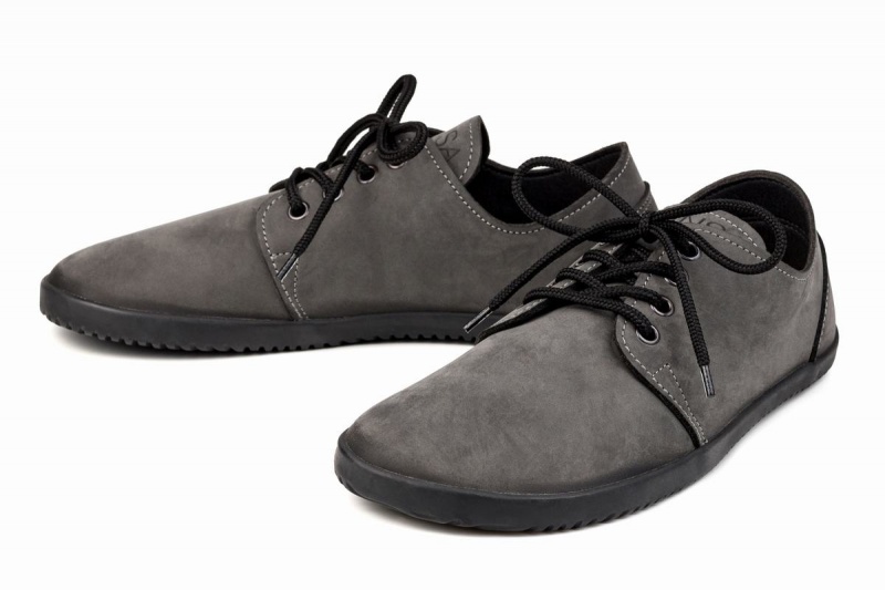 Ahinsa Bindu 2 Nubuck Barefoot Men's Casual Shoes Grey | ANK9429OP