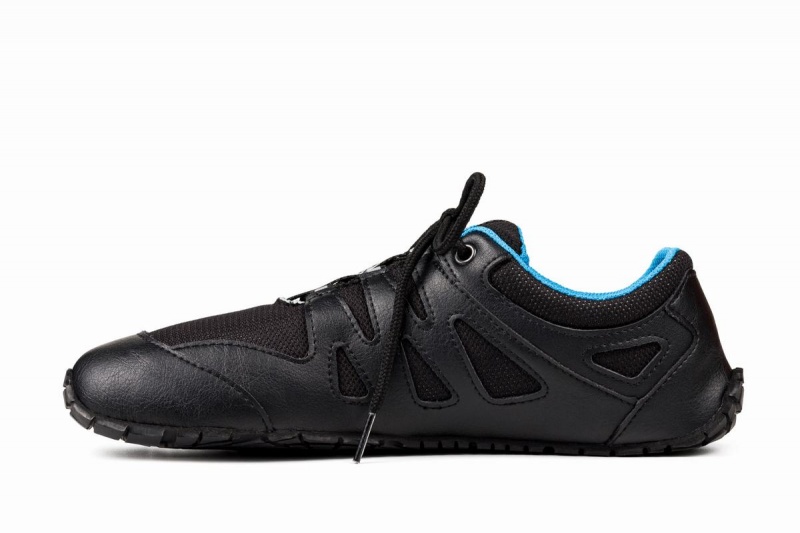 Ahinsa Chitra Run Barefoot Men's Running Shoes Black Blue | JNS993OX