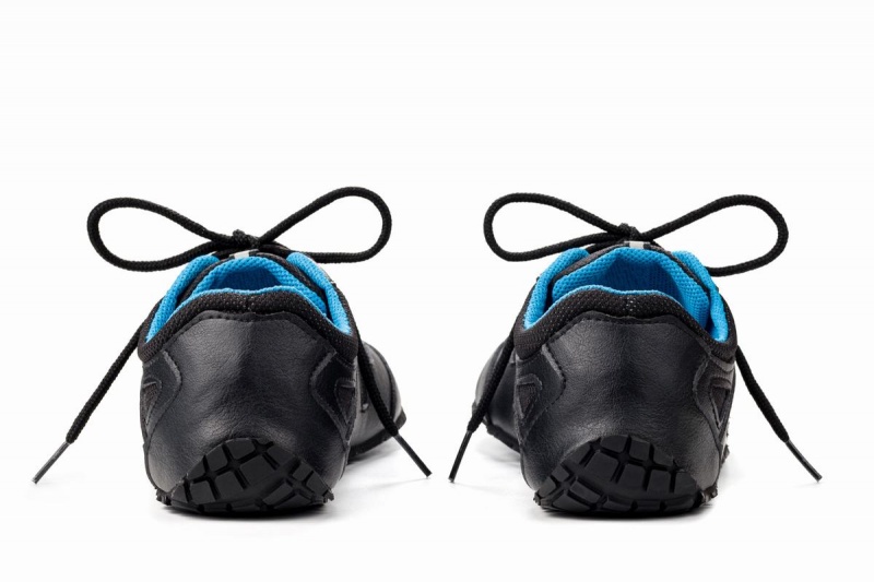 Ahinsa Chitra Run Barefoot Women's Running Shoes Black Blue | HAD652MJ