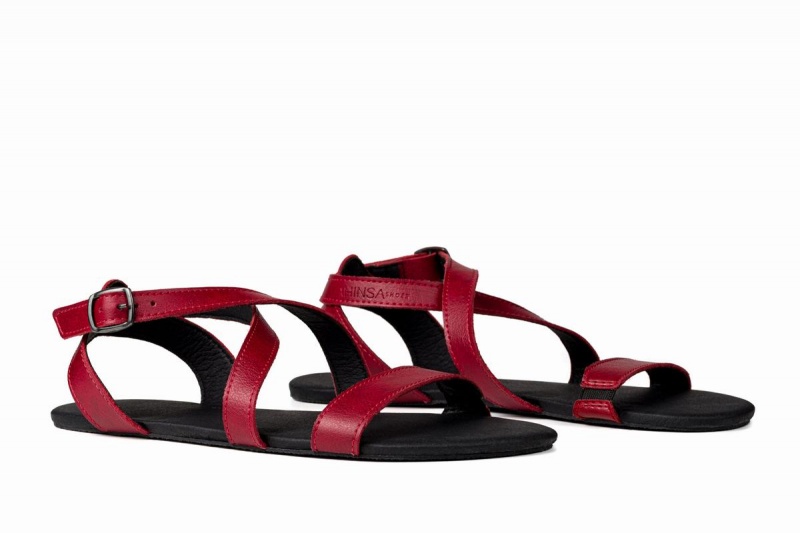 Ahinsa Hava Barefoot Women's Sandals Burgundy | UOR9428CT