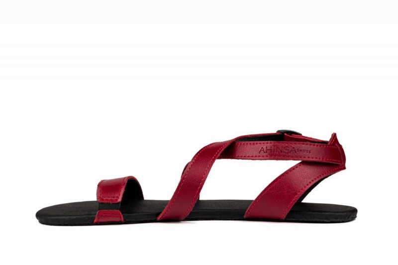 Ahinsa Hava Barefoot Women's Sandals Burgundy | UOR9428CT