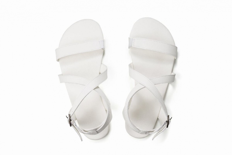 Ahinsa Hava Barefoot Women's Sandals White | CUE8784KZ