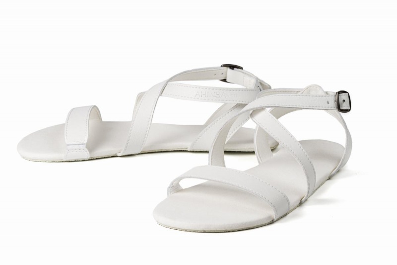 Ahinsa Hava Barefoot Women's Sandals White | CUE8784KZ