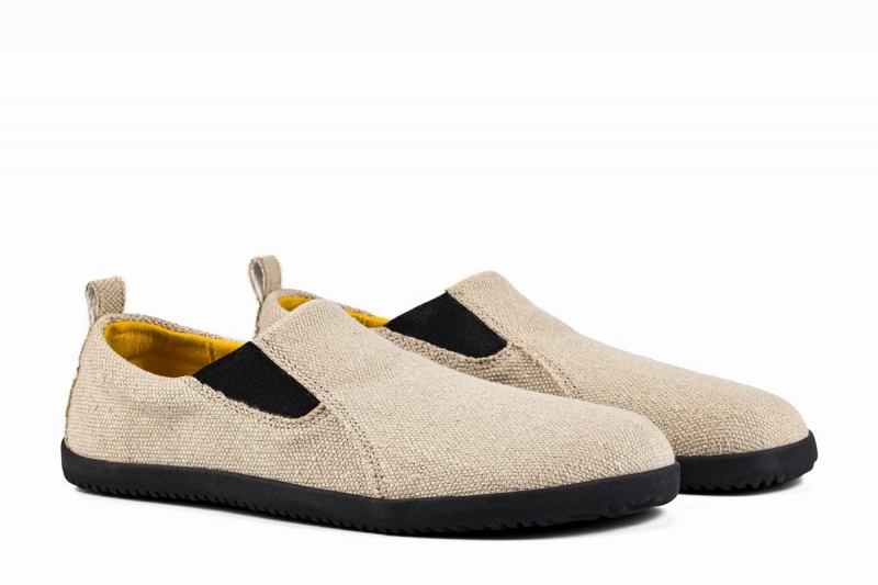 Ahinsa Hemp Barefoot Men's Slip On Sneakers Beige | DOM2428EY