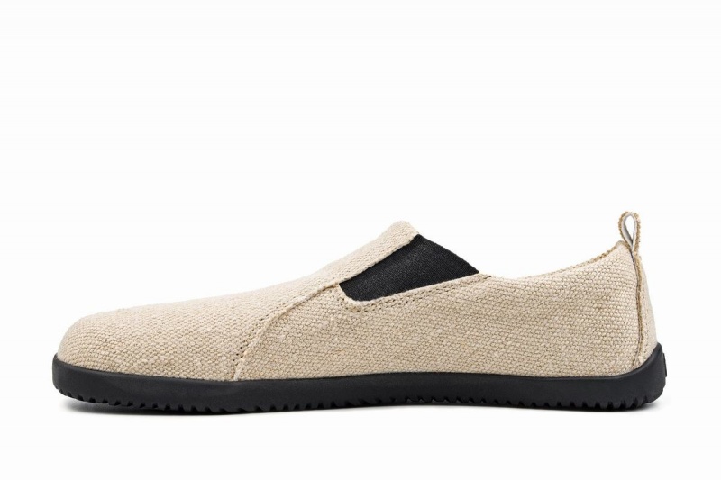 Ahinsa Hemp Barefoot Men's Slip On Sneakers Beige | DOM2428EY