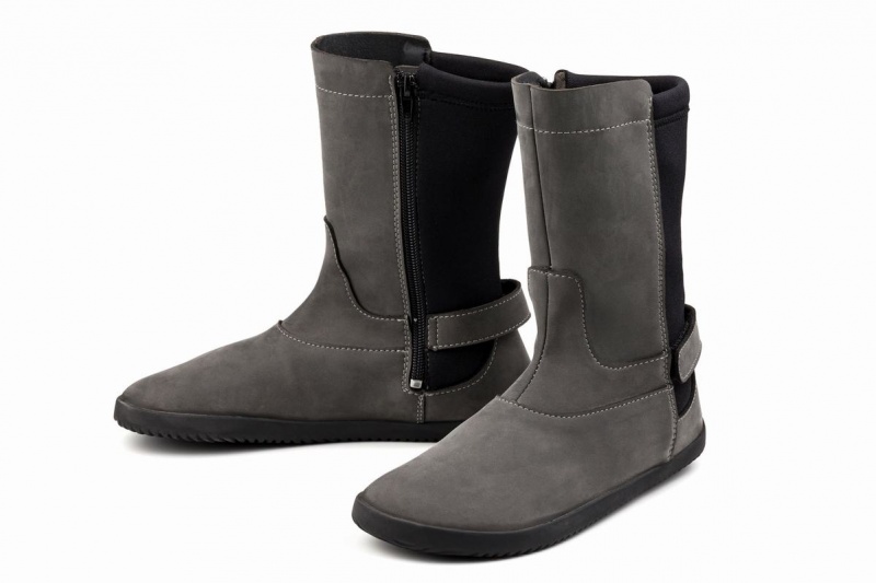 Ahinsa Nubuck Barefoot Women's Mid-Calf Boots Grey | WCD5258LY