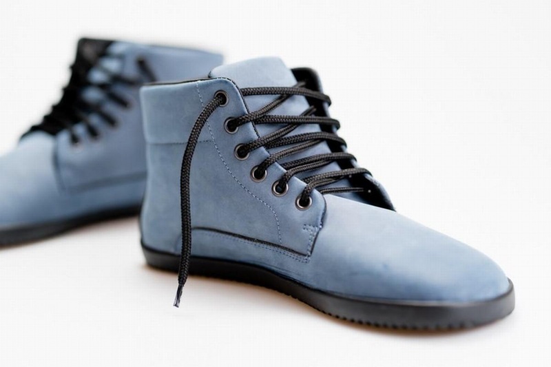 Ahinsa Sundara Nubuck Barefoot Men's Ankle Boots Blue | SEC309YH